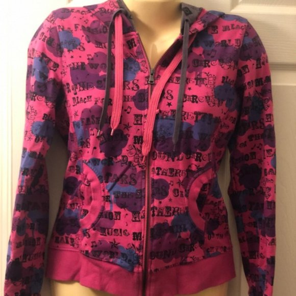 🎪*RARE* Heatherette POP! Y2K Runway Designer Double-Layer Pink Circus Hoodie 🍭 - Picture 3 of 13